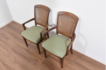 中古　超美品　maruni(マルニ木工)　地中海ロイヤルシリーズ　柔らかな曲線アームが魅力のレティーロチェア2脚セット　定価(2脚合計)約19万円　(R-085828)