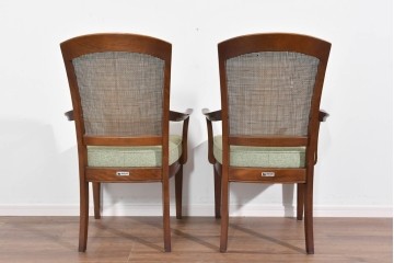 中古　超美品　maruni(マルニ木工)　地中海ロイヤルシリーズ　柔らかな曲線アームが魅力のレティーロチェア2脚セット　定価(2脚合計)約19万円　(R-085828)