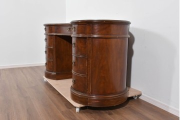 中古　DREXEL HERITAGE(ドレクセルヘリテイジ)　Cameo Classics(キャメオクラシックス)　気品ある曲面フォルムと木目が魅力のキドニーデスク　(R-085830)