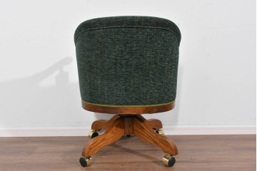 中古　美品!!　希少な廃番品　三越家具(現カントリーハウス)　Brugge(ブルージュ)　木の質感を生かしたクラシックスタイルのキャスター付きアームチェア　(R-085834)