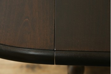 和製ヴィンテージ　松本民芸家具　重厚な脚部デザインのM型バタフライ卓(楕円)　定価約28万円　(R-085836)