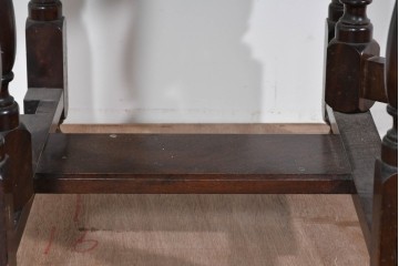 和製ヴィンテージ　松本民芸家具　M型バタフライ卓(楕円)　重厚な脚部デザインのバタフライテーブル　定価約28万円　(R-085836)