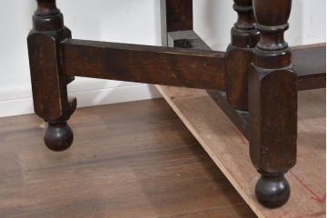 和製ヴィンテージ　松本民芸家具　M型バタフライ卓(楕円)　重厚な脚部デザインのバタフライテーブル　定価約28万円　(R-085836)