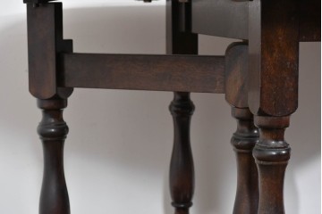 和製ヴィンテージ　松本民芸家具　M型バタフライ卓(楕円)　重厚な脚部デザインのバタフライテーブル　定価約28万円　(R-085836)