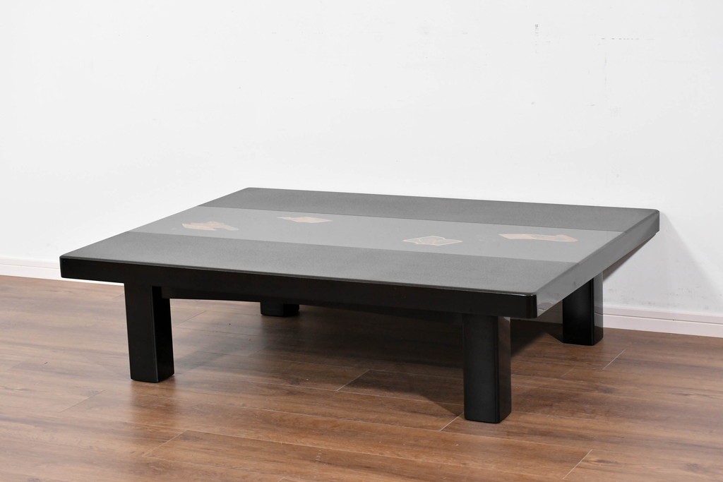 中古　輪島塗り　北清右衛門　雅やかな蒔絵が施された座卓　定価約130万円　(R-085837)