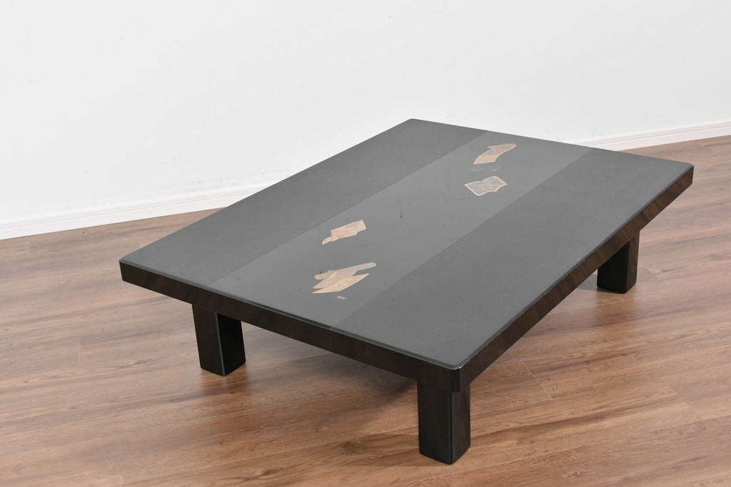 中古　輪島塗り　北清右衛門　雅やかな蒔絵が施された座卓　定価約130万円　(R-085837)