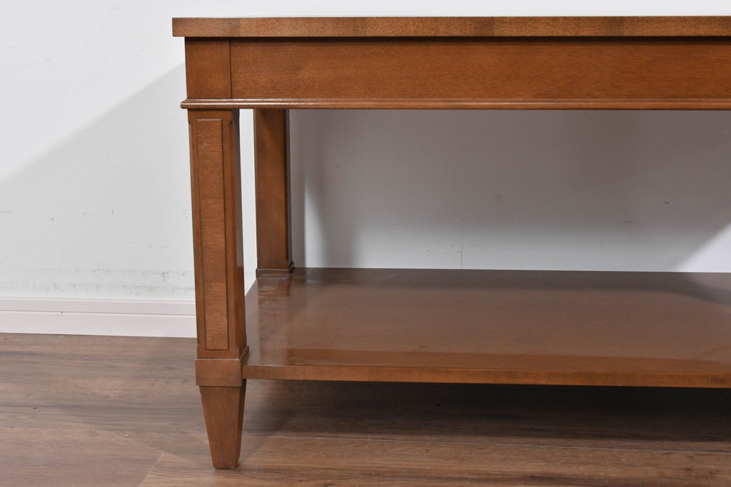 中古　美品　特注品　国産職人手作り　某上場企業会長邸放出品　上質な木肌のセンターテーブル　製作費約27万円　(R-085838)