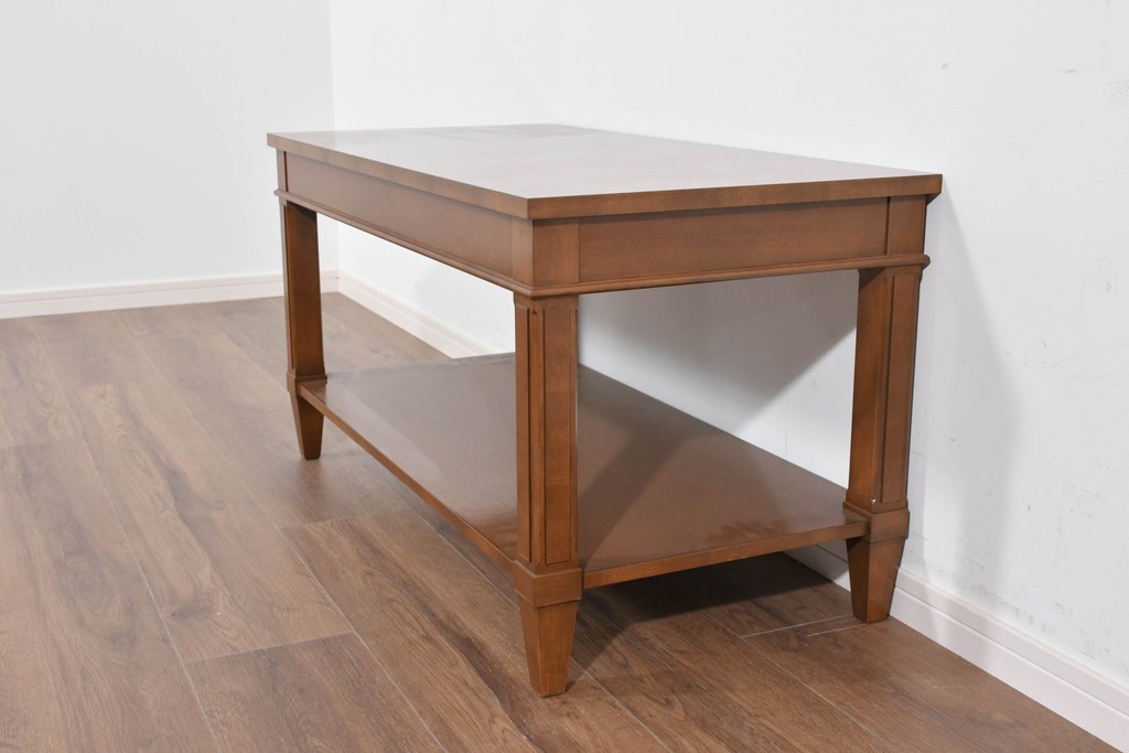 中古　美品　特注品　国産職人手作り　某上場企業会長邸放出品　上質な木肌のセンターテーブル　製作費約27万円　(R-085838)