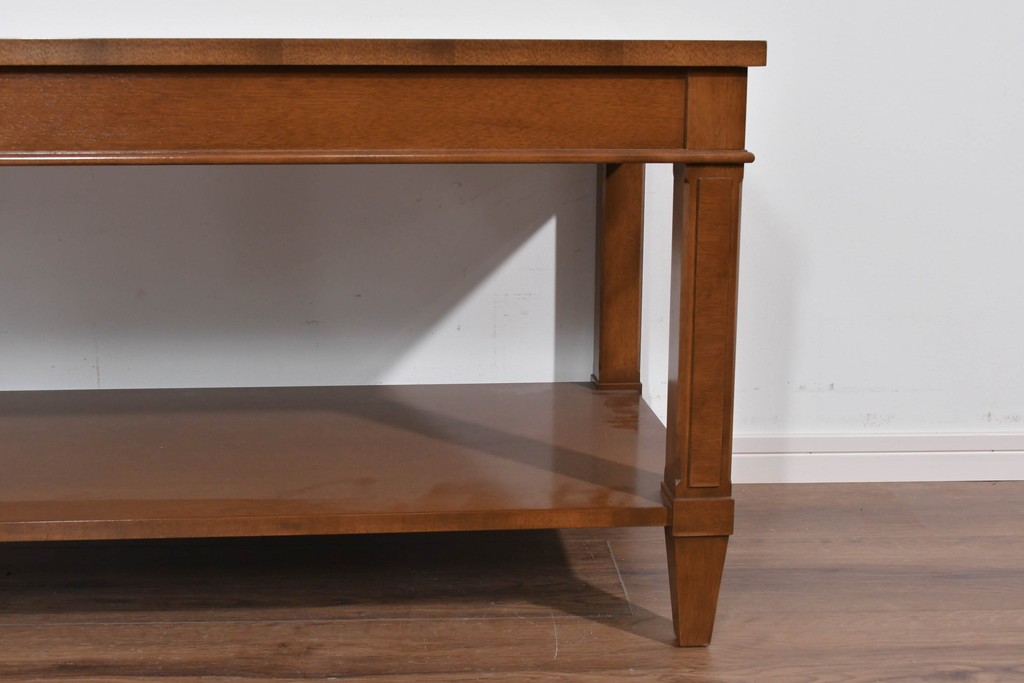 中古　美品　特注品　国産職人手作り　某上場企業会長邸放出品　上質な木肌のセンターテーブル　製作費約27万円　(R-085838)