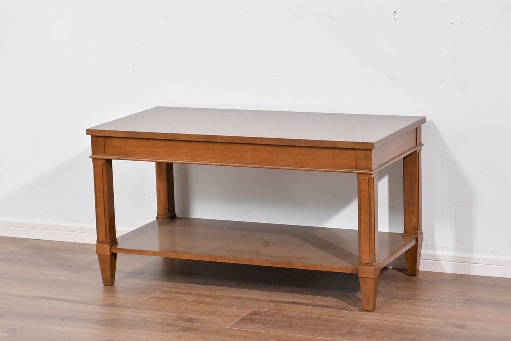 中古　美品　特注品　国産職人手作り　某上場企業会長邸放出品　上質な木肌のセンターテーブル　製作費約27万円　(R-085839)