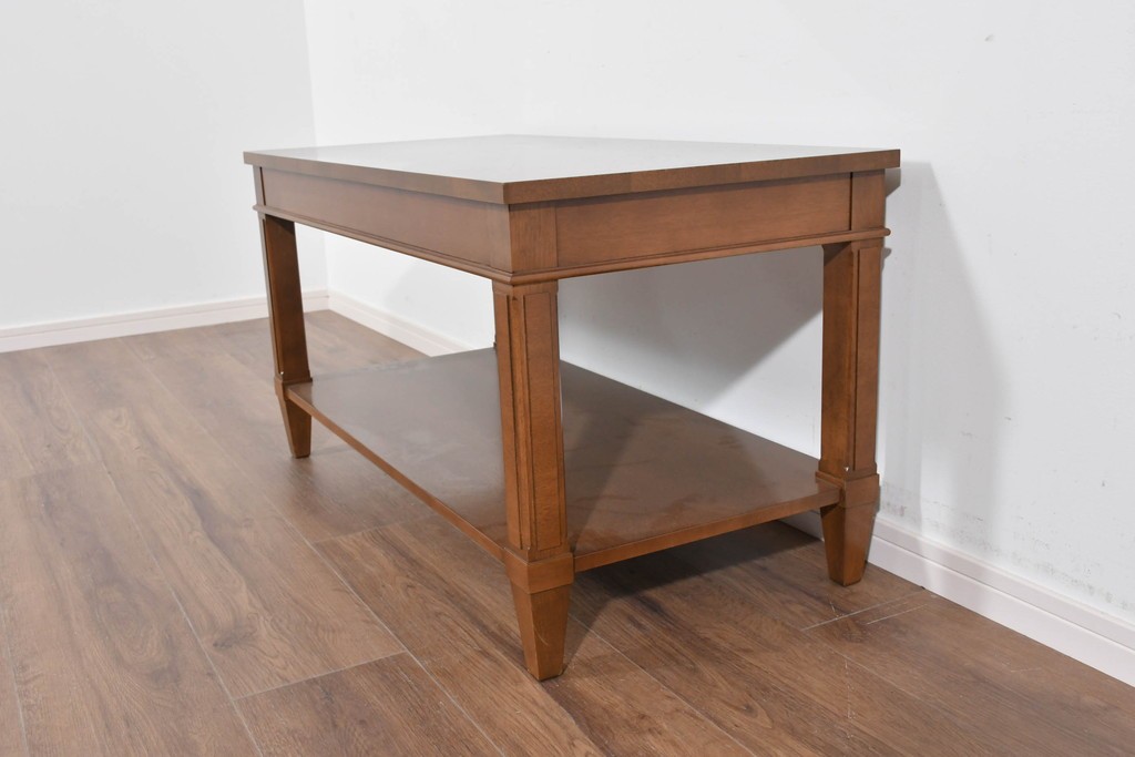 中古　美品　特注品　国産職人手作り　某上場企業会長邸放出品　上質な木肌のセンターテーブル　製作費約27万円　(R-085839)