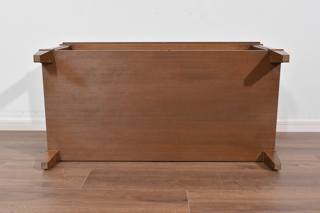 中古　美品　特注品　国産職人手作り　某上場企業会長邸放出品　上質な木肌のセンターテーブル　製作費約27万円　(R-085840)