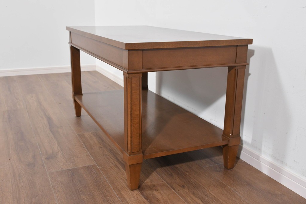 中古　美品　特注品　国産職人手作り　某上場企業会長邸放出品　上質な木肌のセンターテーブル　製作費約27万円　(R-085841)