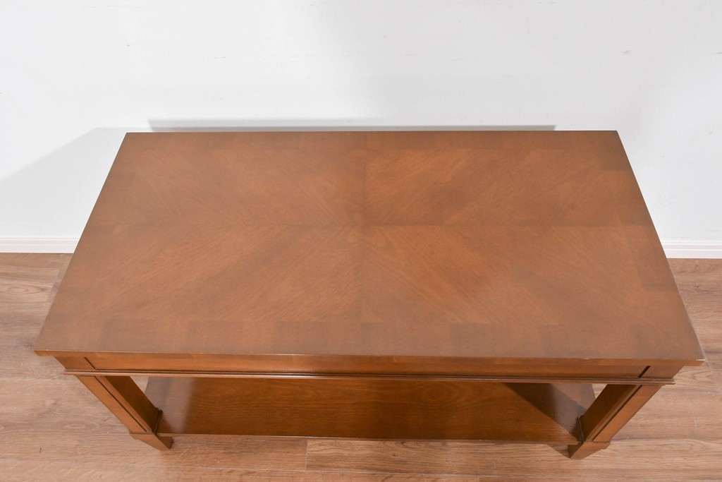 中古　美品　特注品　国産職人手作り　某上場企業会長邸放出品　上質な木肌のセンターテーブル　製作費約27万円　(R-085842)