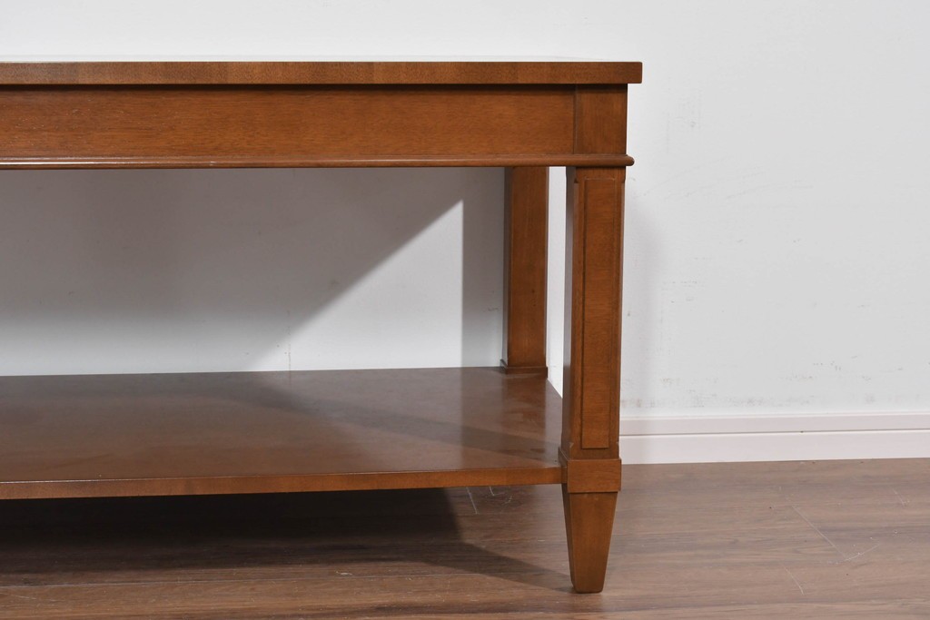 中古　美品　特注品　国産職人手作り　某上場企業会長邸放出品　上質な木肌のセンターテーブル　製作費約27万円　(R-085843)