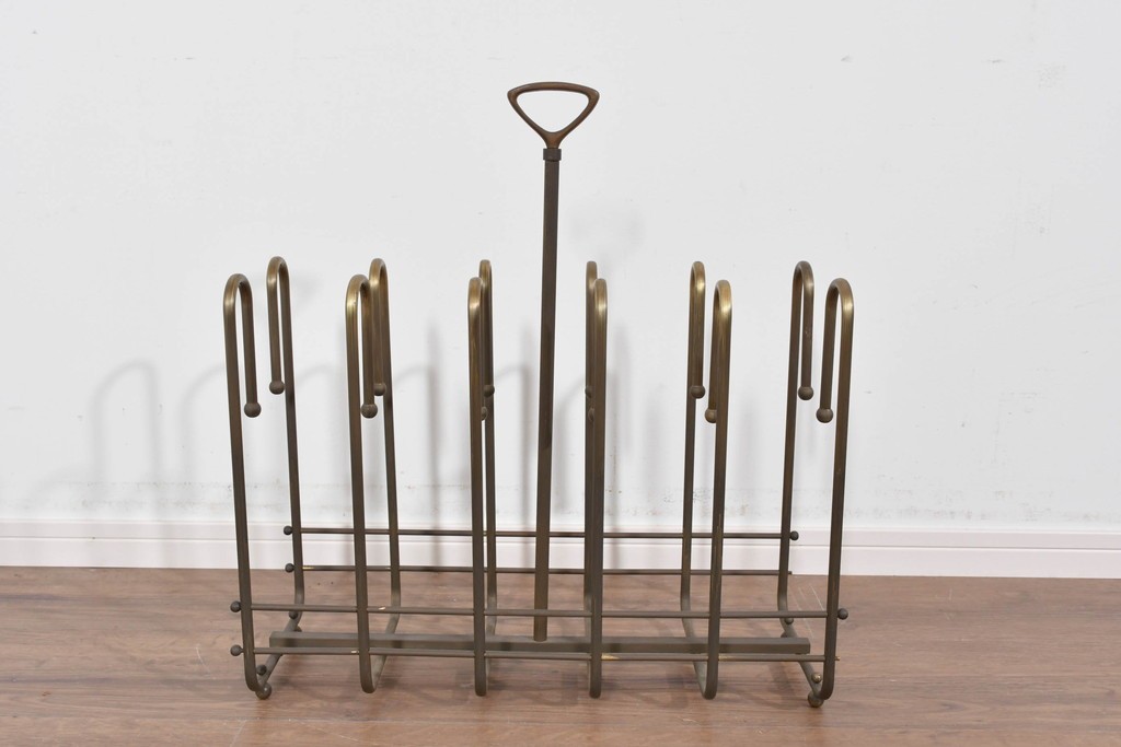 ヴィンテージ　真鍮製　柔らかな曲線美が魅力のスリッパラック　(R-085844)