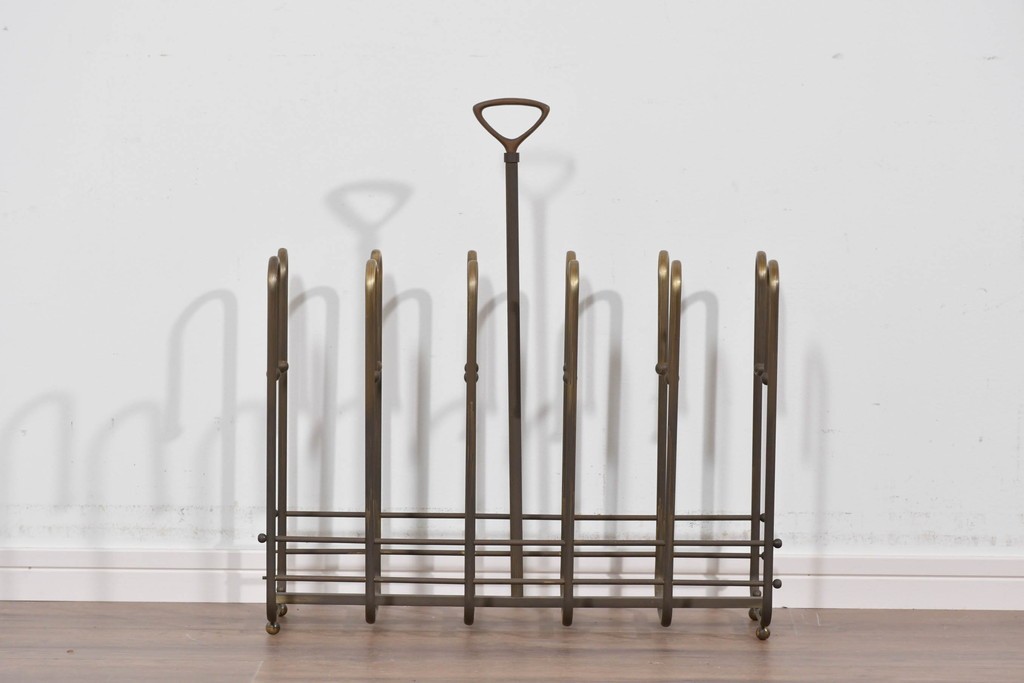 ヴィンテージ　真鍮製　柔らかな曲線美が魅力のスリッパラック　(R-085844)