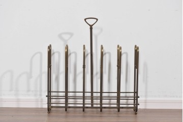 ヴィンテージ　真鍮製　柔らかな曲線美が魅力のスリッパラック　(R-085844)