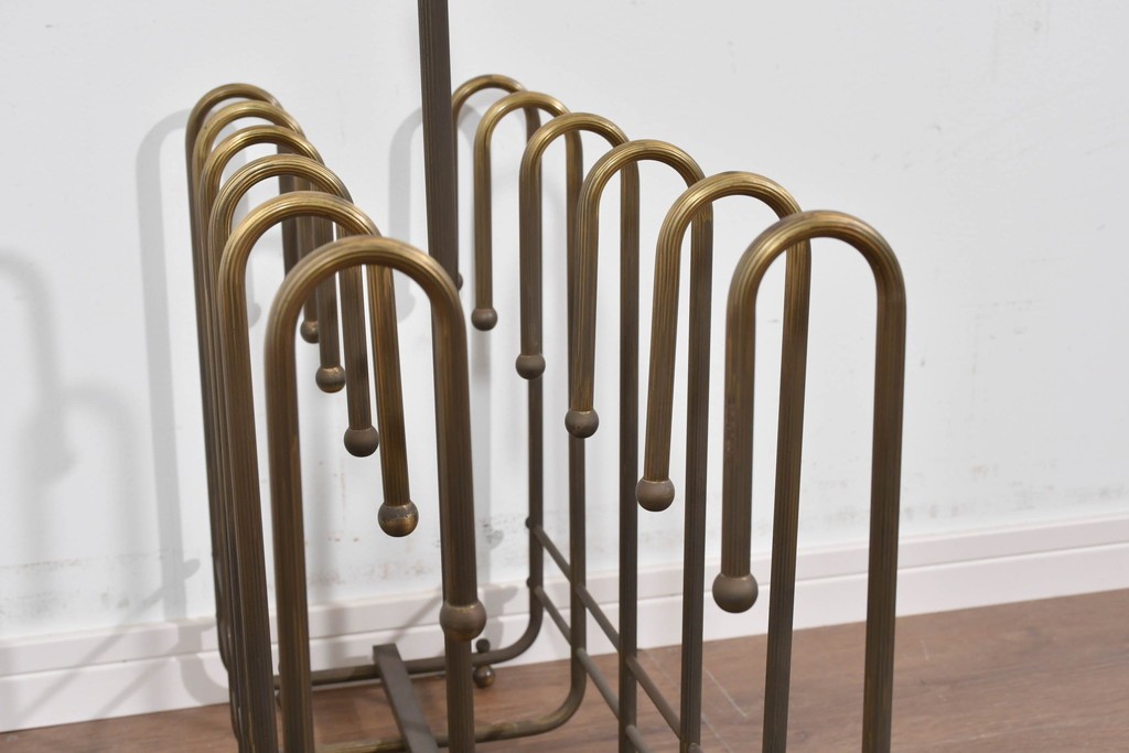 ヴィンテージ　真鍮製　柔らかな曲線美が魅力のスリッパラック　(R-085844)