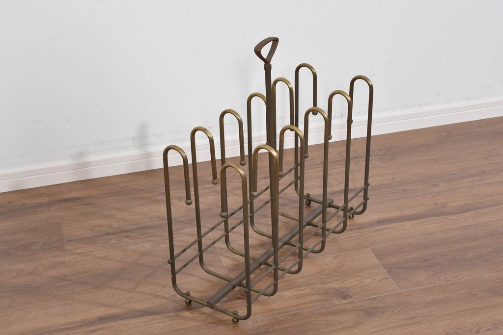 ヴィンテージ　真鍮製　柔らかな曲線美が魅力のスリッパラック　(R-085844)