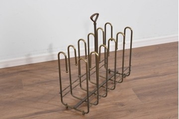 ヴィンテージ　真鍮製　柔らかな曲線美が魅力のスリッパラック　(R-085844)