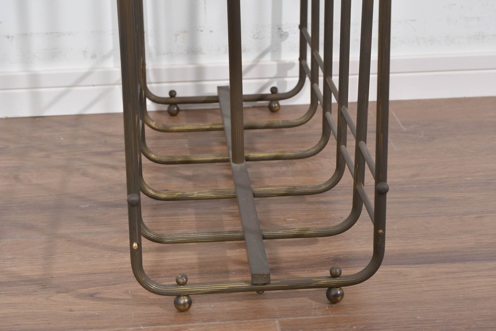 ヴィンテージ　真鍮製　柔らかな曲線美が魅力のスリッパラック　(R-085844)