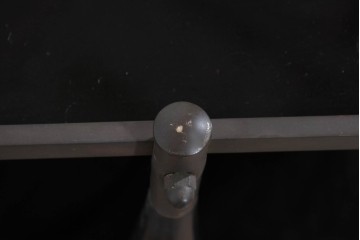 ヨーロッパヴィンテージ　希少デザイン　真鍮×黒ガラスのミッドセンチュリーなトロリーワゴン　(R-085845)