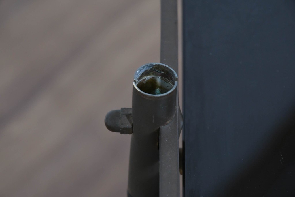 ヨーロッパヴィンテージ　希少デザイン　真鍮×黒ガラスのミッドセンチュリーなトロリーワゴン　(R-085845)