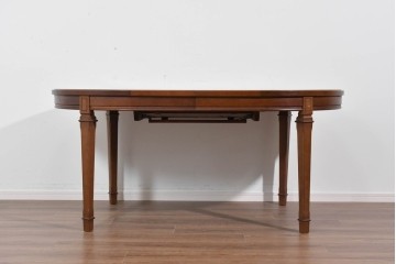 中古　maruni(マルニ木工)　地中海ロイヤルシリーズ(ROYAL)　端正な脚部と柔らかな輪郭が調和するエクステンションテーブル　定価約33万円　(R-085847)