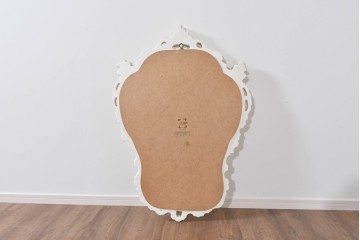 イタリアヴィンテージ　イタリア高級家具　SILIK(シリック)　繊細なロココ調装飾が華やぐウォールミラー　定価約40万円　(R-085848)