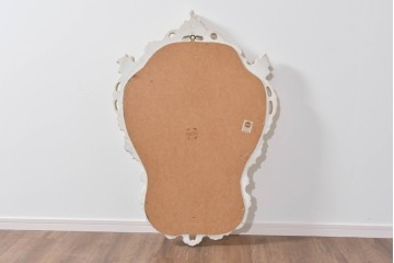 イタリアヴィンテージ　イタリア高級家具　SILIK(シリック)　繊細なロココ調装飾が華やぐウォールミラー　定価約40万円　(R-085849)