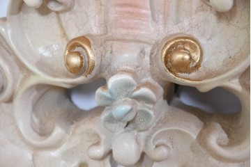 イタリアヴィンテージ　イタリア高級家具　SILIK(シリック)　繊細なロココ調装飾が華やぐウォールミラー　定価約40万円　(R-085849)