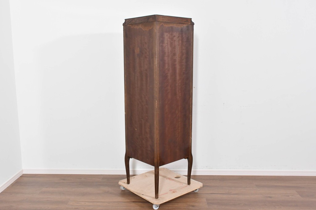 中古　美品　スペイン高級家具　MARINER(マリネール)　優雅な金彩装飾と風景画が美しいコーナーキャビネット　定価約45万円　(R-085851)