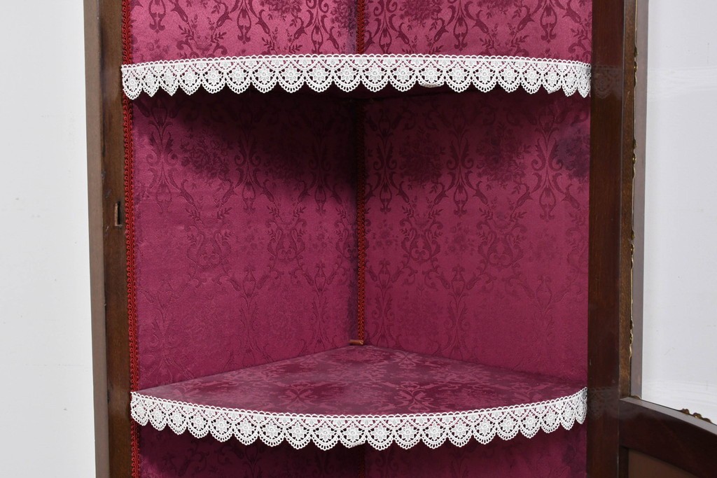 中古　美品　スペイン高級家具　MARINER(マリネール)　優雅な金彩装飾と風景画が美しいコーナーキャビネット　定価約45万円　(R-085851)