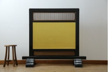 和製ヴィンテージ　高級工芸品　輪島塗　格子意匠と金地面の衝立　定価約120万円　(R-085854)