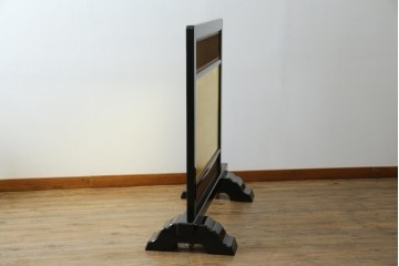 和製ヴィンテージ　高級工芸品　輪島塗　格子意匠と金地面の衝立　定価約120万円　(R-085854)