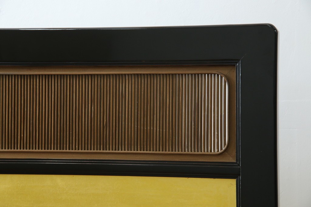 和製ヴィンテージ　高級工芸品　輪島塗　格子意匠と金地面の衝立　定価約120万円　(R-085854)