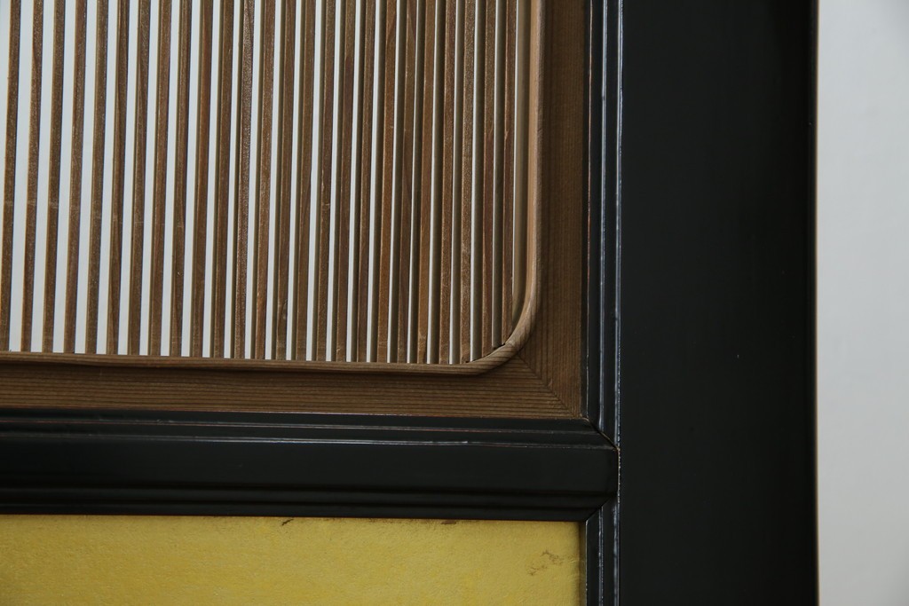 和製ヴィンテージ　高級工芸品　輪島塗　格子意匠と金地面の衝立　定価約120万円　(R-085854)