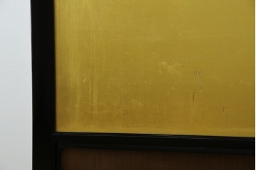 和製ヴィンテージ　高級工芸品　輪島塗　格子意匠と金地面の衝立　定価約120万円　(R-085854)