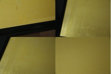 和製ヴィンテージ　高級工芸品　輪島塗　格子意匠と金地面の衝立　定価約120万円　(R-085854)