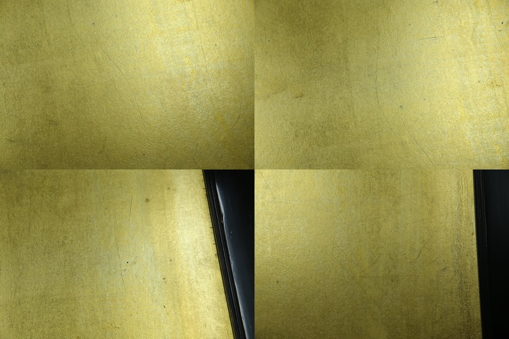 和製ヴィンテージ　高級工芸品　輪島塗　格子意匠と金地面の衝立　定価約120万円　(R-085854)