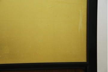 和製ヴィンテージ　高級工芸品　輪島塗　格子意匠と金地面の衝立　定価約120万円　(R-085854)