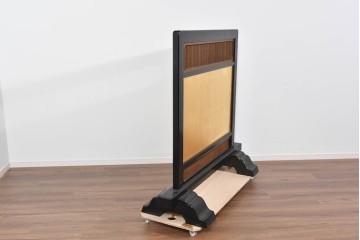 和製ヴィンテージ　高級工芸品　輪島塗　格子意匠と金地面の衝立　定価約120万円　(R-085854)