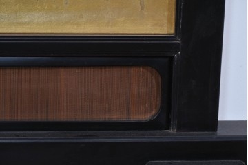 和製ヴィンテージ　高級工芸品　輪島塗　格子意匠と金地面の衝立　定価約120万円　(R-085854)