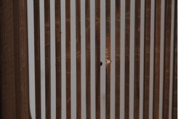 和製ヴィンテージ　高級工芸品　輪島塗　格子意匠と金地面の衝立　定価約120万円　(R-085854)