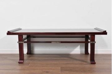 中古　美品　輪島塗　金具装飾がアクセントの上品な文机　定価約40万円　(R-085857)