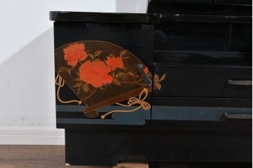 中古　高級品　輪島塗　天板に補修塗りあり　三面鏡の格調ある鏡台　定価推定約150万円以上　(R-085858)