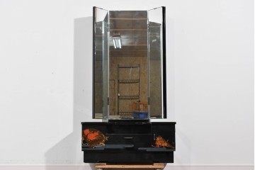 中古　高級品　輪島塗　天板に補修塗りあり　三面鏡の格調ある鏡台　定価推定約150万円以上　(R-085858)