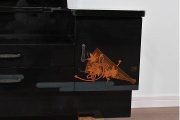 中古　高級品　輪島塗　天板に補修塗りあり　三面鏡の格調ある鏡台　定価推定約150万円以上　(R-085858)