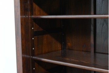 中古　ニレ材　整然とした縦格子が美しい水屋箪笥サイドボード　(R-085860)